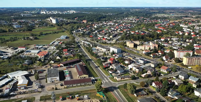 Widok z drona na miasto Świecie